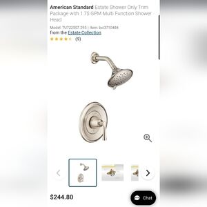 New American Standard Estate Shower Only Trim Package Multi Function Shower Head